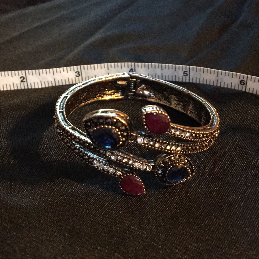 Antique Gold Bracelet Sapphire Garnet
